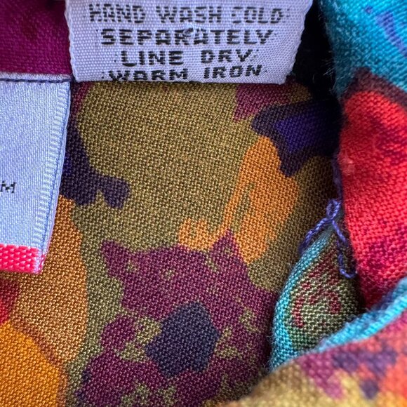 Forelli Vintage Womens Button-Up Long Sleeve Geometric Print Shirt Blouse 22/24 - Picture 9 of 9